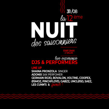 31/08 : 12 ème NUIT DES SAISONNIERS