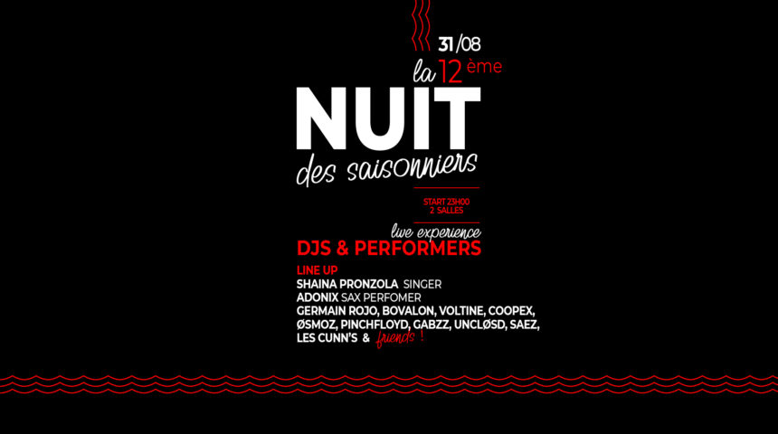 31/08 : 12 ème NUIT DES SAISONNIERS