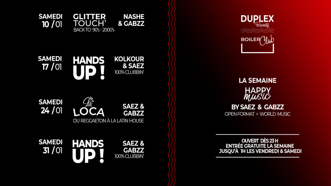 LINE UP JANVIER 2026