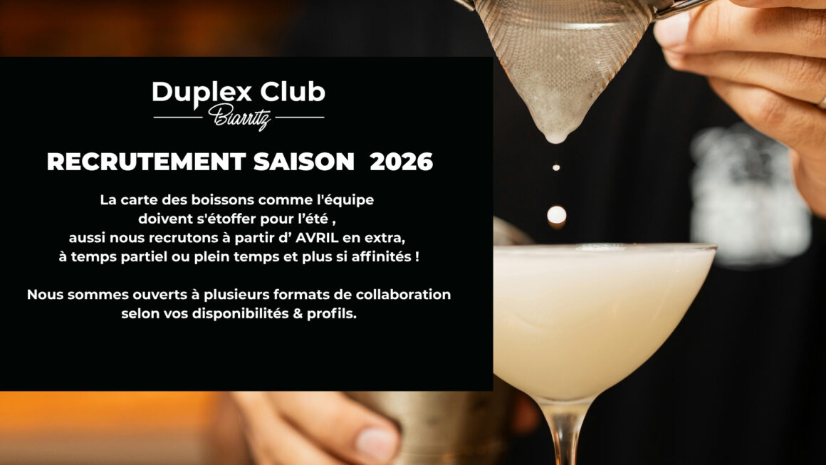 RECRUTEMENT SAISON 2026 : REJOIGNEZ L’ÉQUIPE DU DUPLEX CLUB