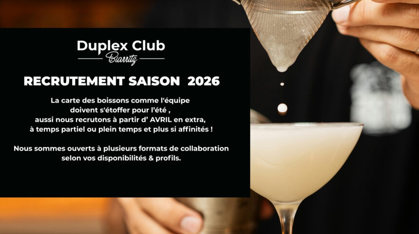 RECRUTEMENT SAISON 2026 : REJOIGNEZ L’ÉQUIPE DU DUPLEX CLUB